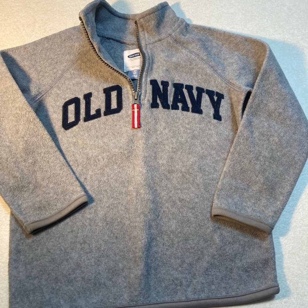 Old Navy Gray & Navy Half-Zip Kids Pullover